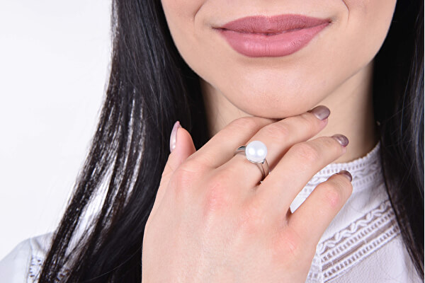 Zvýhodněná perlová souprava šperků Pavona 25001.1, 21004.1 (náušnice, prsten obvod 56 mm)