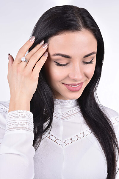 Zvýhodněná perlová souprava šperků Pavona 25001.1, 21004.1 (náušnice, prsten obvod 56 mm)