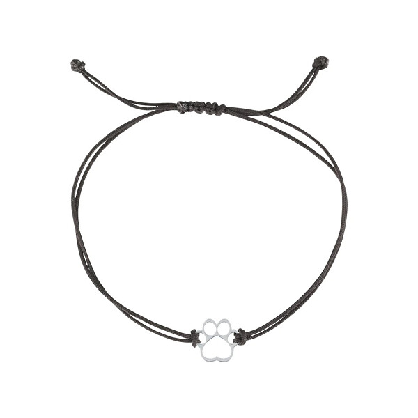 Černý kabala náramek s psí tlapkou 13058.3 black