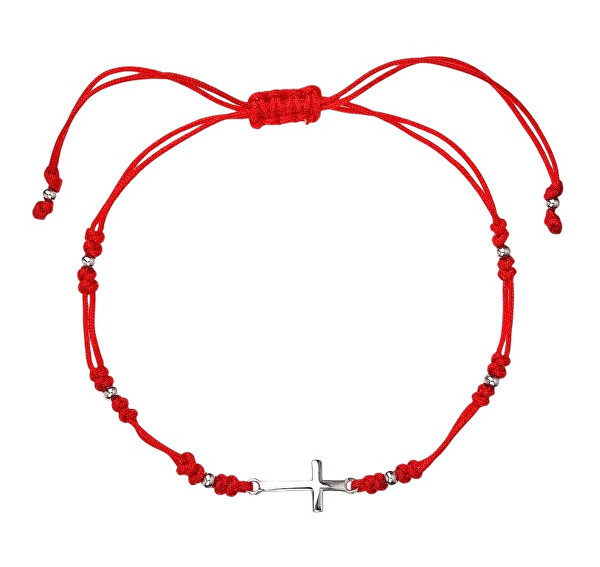 Červený kabala náramek s křížkem 13023.3 red