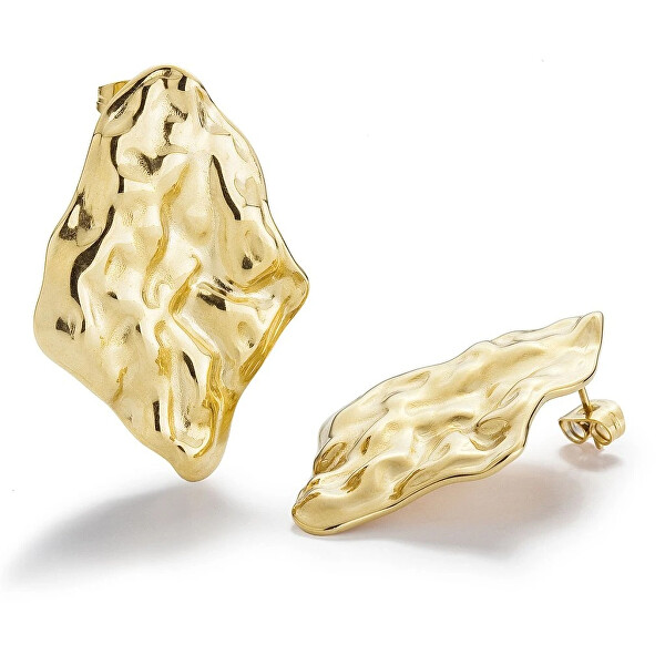 Elegantní visací náušnice z pozlacené oceli SELIRA gold