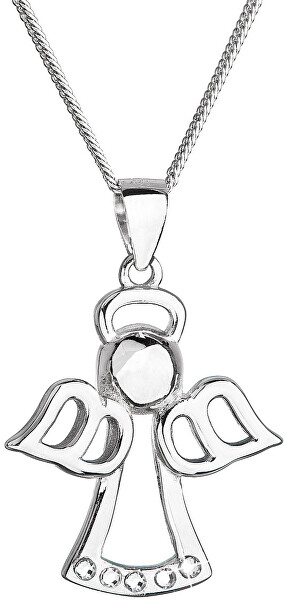 Krásny strieborný náhrdelník Anjelik s kryštálmi Swarovski 32076.1 (retiazka, prívesok)