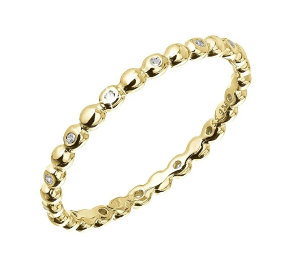 Minimalistický pozlacený prsten se zirkony 15005.1 crystal