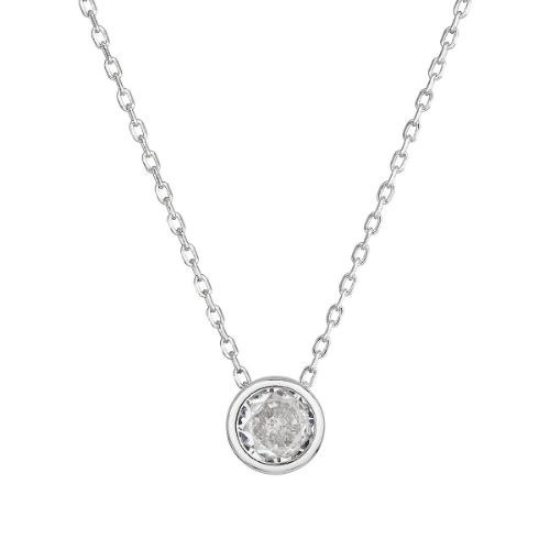 Minimalistický stříbrný náhrdelník se zirkonem 12052.1