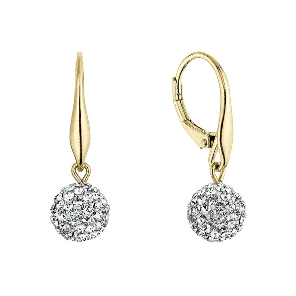 Pozlacené náušnice Kuličky s krystaly Swarovski 31326.1