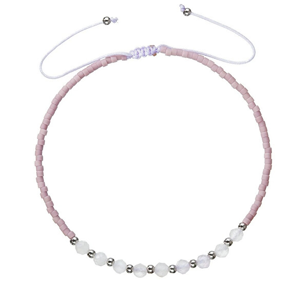 Textilní náramek s fialovými Miyuki korálky 13037.3 amethyst