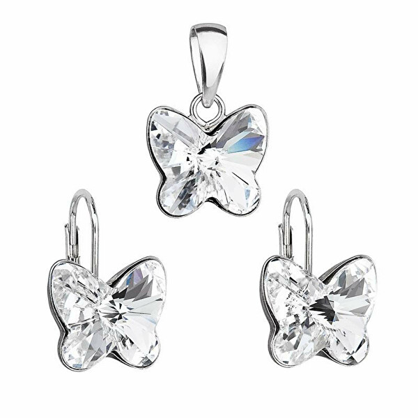 Set di gioielli Farfalle con cristalli Swarovski 39142.1 (orecchini, pendente)