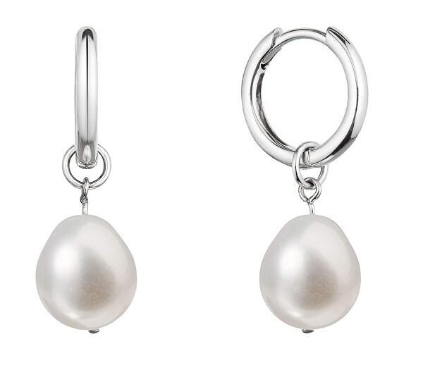 Stříbrné náušnice 2v1 s pravými perlami Baroko 21106.1