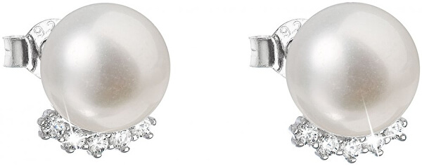 Stříbrné náušnice pecky s pravými perlami Pavona 21020.1