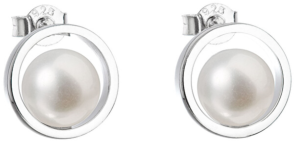 Stříbrné náušnice pecky s pravými perlami Pavona 21041.1