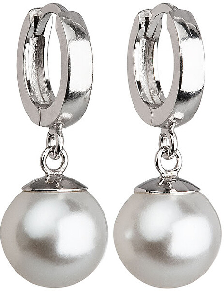 Stříbrné náušnice s perlou 31151.1 bílá