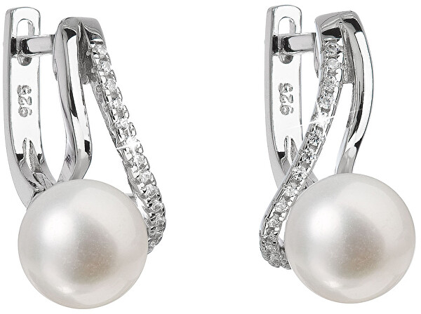 Stříbrné náušnice s pravými perlami Pavona 21024.1