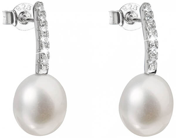 Silber Ohrringe mit echten Perlen 21034.1
