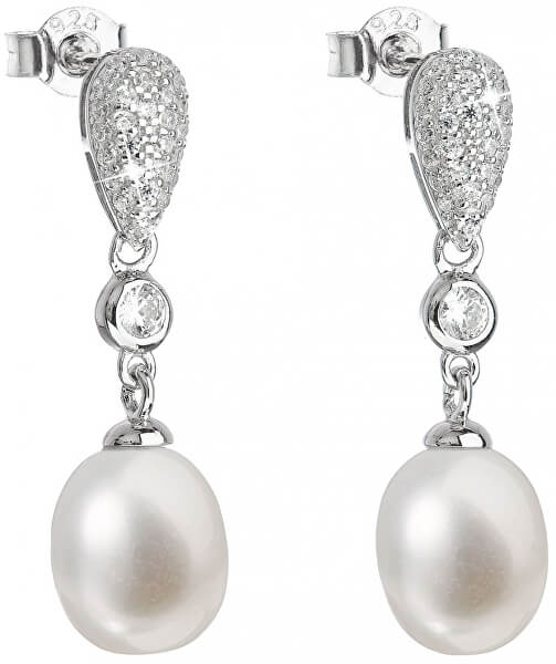 Cercei de argint cu perle reale 21040.1