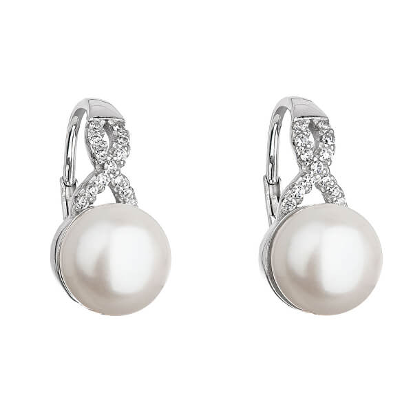 Orecchini in argento con perla coltivata 21048.1 bianca