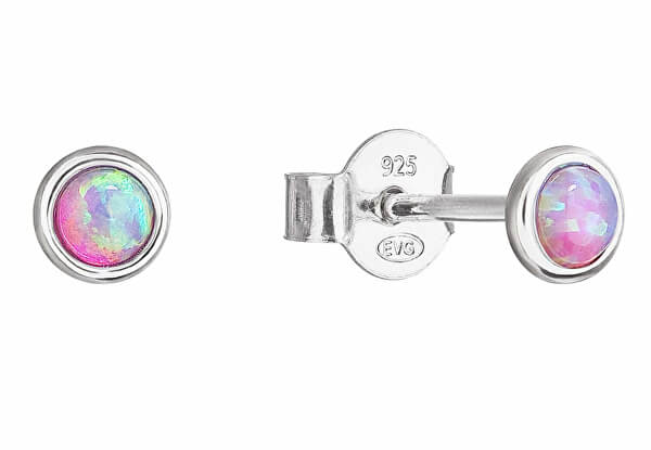 Orecchini in argento con opali sintetici rosa 11338.3