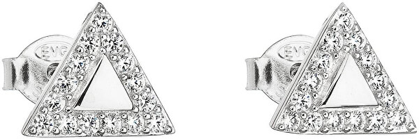Orecchini in argento con zircone triangolo bianco 11042.1