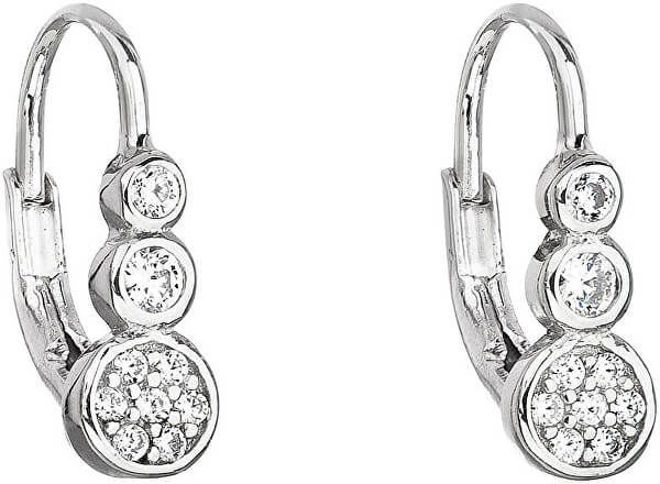 Silber Ohrringe mit Zirkon in weißer Farbe 11179.1