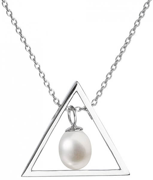Stříbrný náhrdelník s pravou perlou Pavona 22024.1 (řetízek, přívěsek)