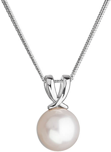 Stříbrný náhrdelník s pravou říční perlou 22032.1 (řetízek, přívěsek)