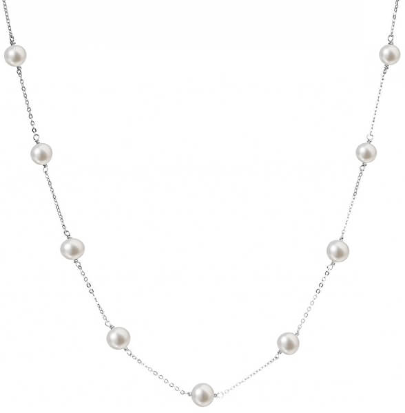 Strieborný náhrdelník s 9 pravými perlami Pavona 22013.1