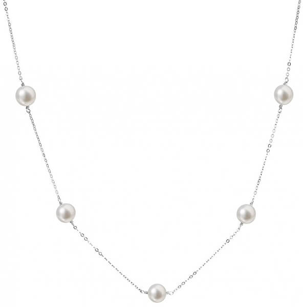 Stříbrný náhrdelník s 5 pravými perlami Pavona 22015.1