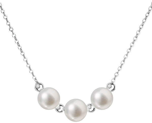 Strieborný náhrdelník s pravými perlami Pavona 22017.1