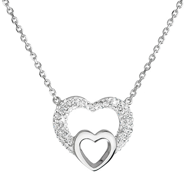 Strieborný náhrdelník srdce s kryštálmi Swarovski 32032.1