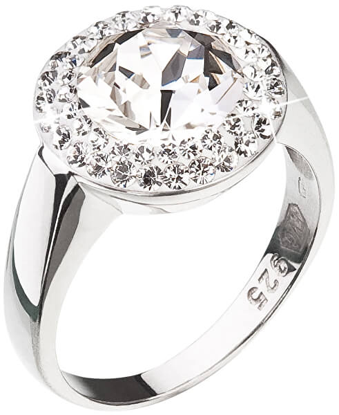 Silber Ring mit glitzerndem Swarovski Kristall 35026.1