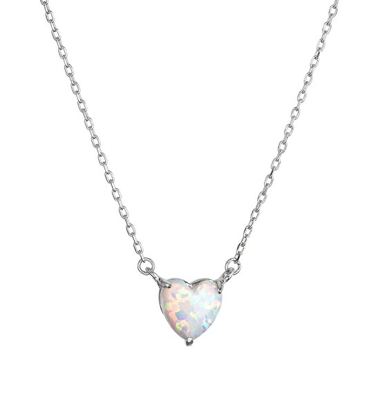 Srdíčkový náhrdelník se syntetickým opálem 12147.1