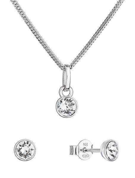 Trblietavá súprava šperkov s kryštálmi Swarovski 39177.1 (náušnice, retiazka, prívesok)