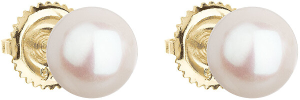 Orecchini a bottone in oro con vere perle Pavona 921004.1