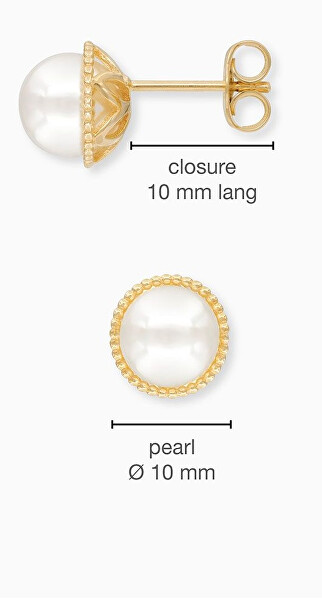 Cercei fini placați cu aur cu perle autentice ERE-GLORY-STG