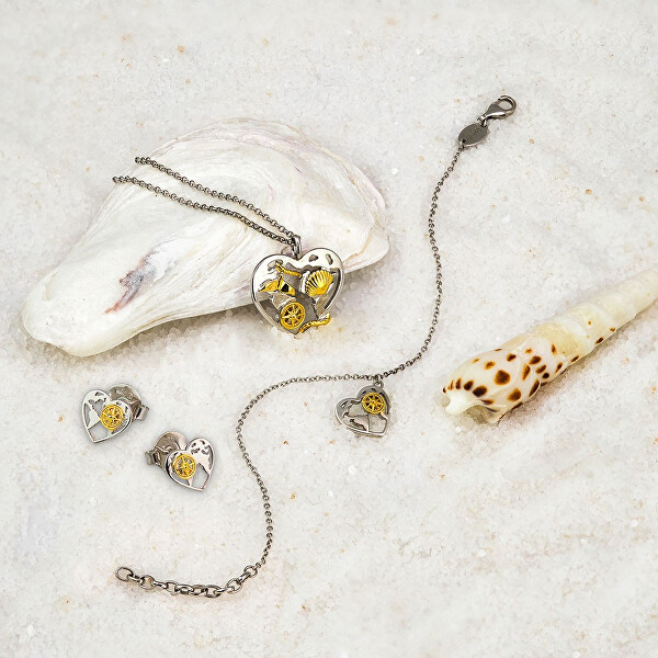 Originali orecchini in argento Cuore con bussola ERE-AHEART-BIST