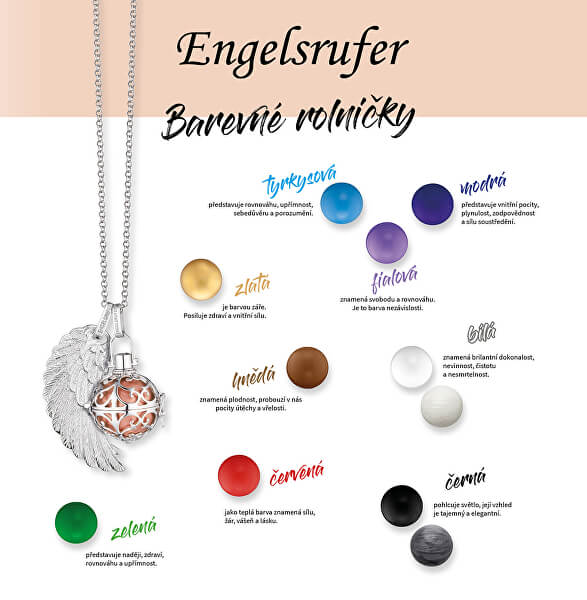 Pozlacený náhrdelník Andělský zvonek s bílou rolničkou ERN-ER-01-XS-G