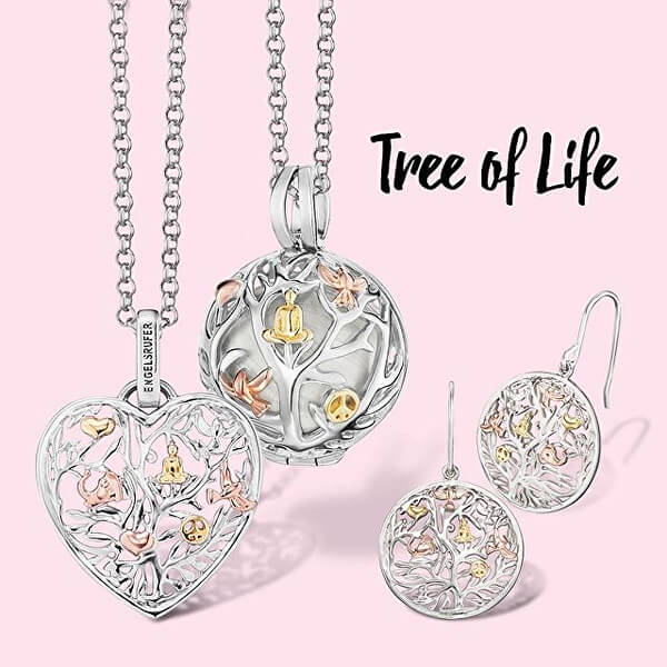 Silberne dreifarbige Ohrringe Baum des Lebens ERE-TREE-TRICO