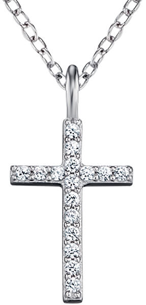 Strieborný náhrdelník Krížik so zirkónmi ERN-LILCROSS-ZI
