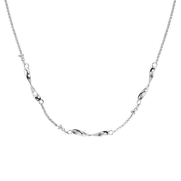 Elegante collana in argento con zirconia cubica Twist ERN-TWIST-ZI