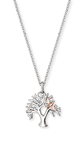 Něžný stříbrný bicolor náhrdelník se stromem života ERN-TREE-BIR (řetízek, přívěsek)