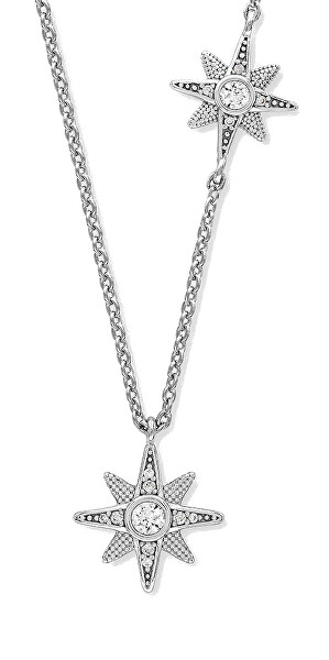 Půvabný stříbrný náhrdelník s kubickými zirkony ERN-2NSTAR-ZI (řetízek, přívěsek)