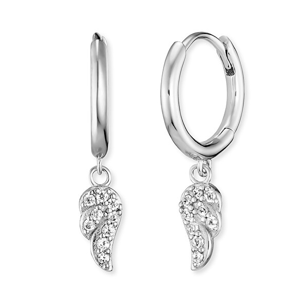 Eleganti orecchini a cerchio in argento con ciondoli ERE-FWING1-ZICR