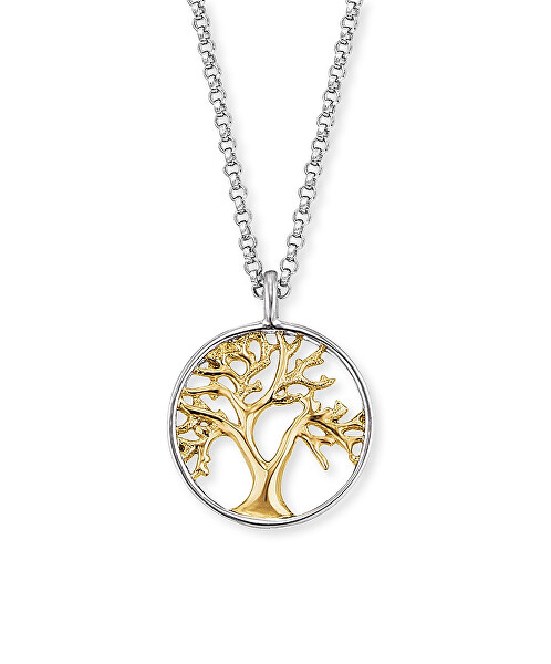 Colier bicolor de argint Copacul viața ERN-LILTREE-BIG (lanț, pandantiv)