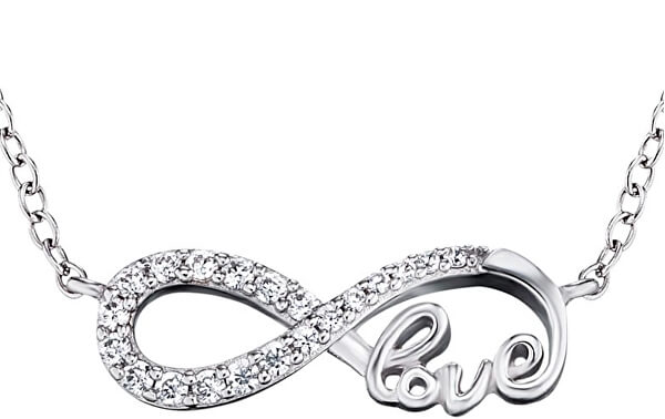Strieborný náhrdelník Infinity so zirkónmi ERN-LILINF-LOVE