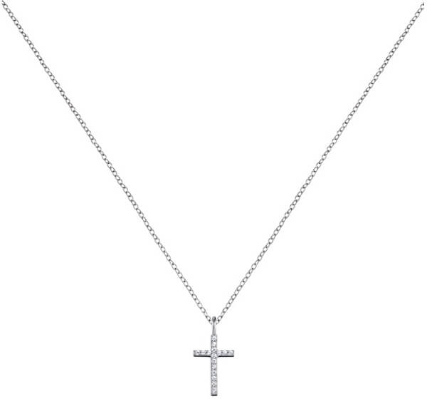 Collana in argento Croce con zirconi ERN-LILCROSS-ZI