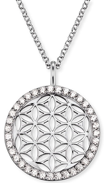 Stříbrný náhrdelník Květ života se zirkony ERN-LILLIFL-ZI