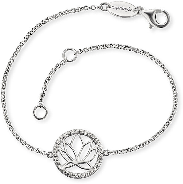 Silbernes Armband mit einer Lotusblüte ERB-LOTUS-ZI