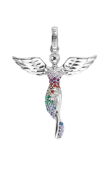 Pandantiv din argint Înger cu zirconi colorați ERP-ANGEL-S-ZIM