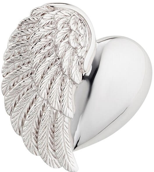 Ezüst szív alakú medál  angyal szárnnyal ERP-HEARTWING