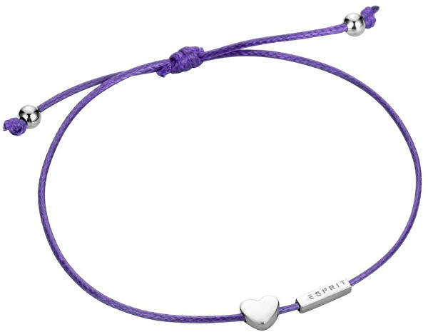 Lila, vezeték nélküli karkötő, szívvel, mini ESBR00711721