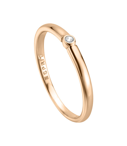 Minimalistický bronzový prsten se zirkonem ESRG009012